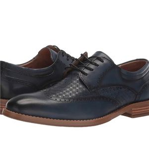 Men’s size 14W Blue STACY ADAMS Fallon Wingtip Oxford 25350-400 NWB